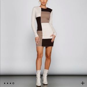 Windsor Keeping Up With Knit Colorblock Mini Dress